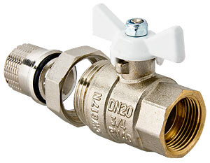 Кран с американкой 3/4 белый Valtec VT.227.NW